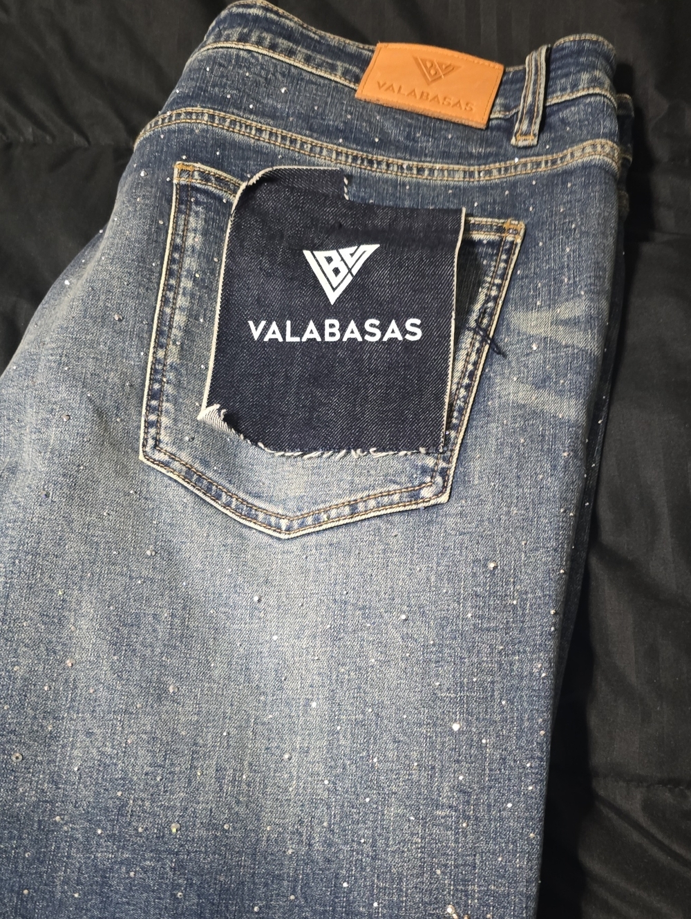 Valabasas Men's Blue Speckle Bootcut Jeans